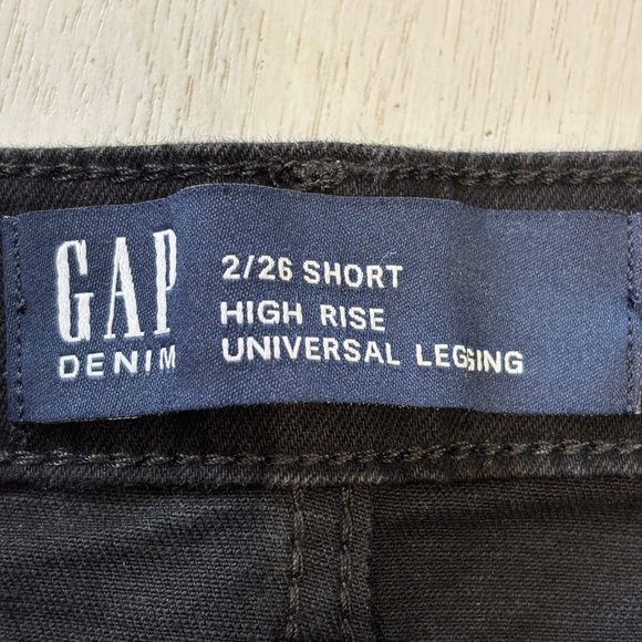 NWT Gap Denim 2/26 Short Black High Rise Universal Legging Super Stretch - Picture 3 of 9